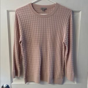COS pink basket weave design light crewneck sweater women’s size medium